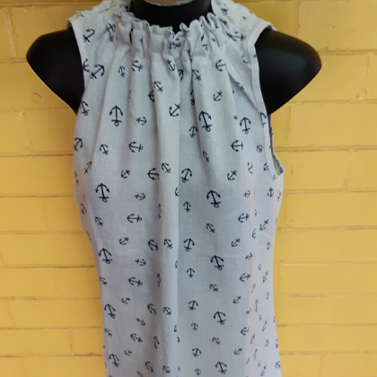 ITALIAN LINEN ANCHOR DRESS