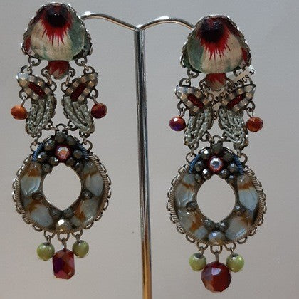 AYALABAR EARRINGS MINT MAUVE STATEMENT