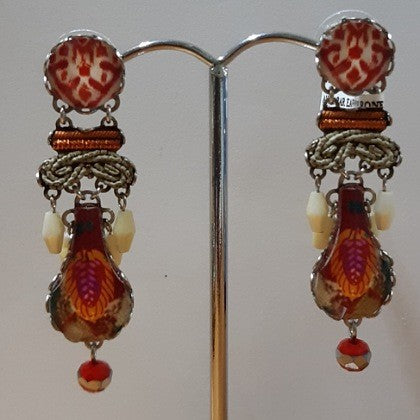 AYALABAR EARRINGS BONE ORANGE