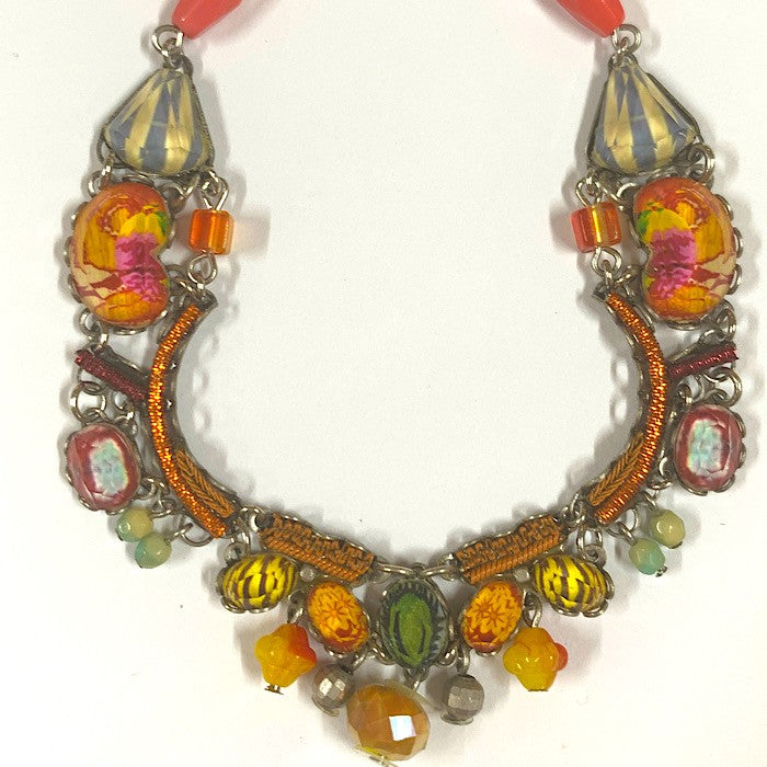 AYALABAR NECKLACE DAINTY YELLOW ORANGE