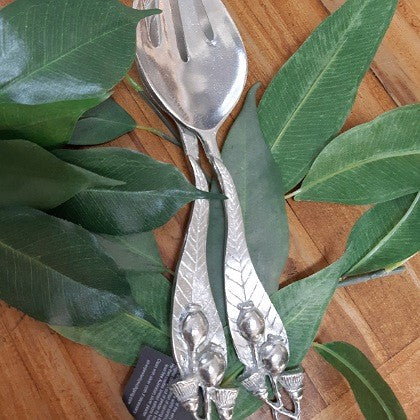 AUSTRALIAN MADE SILVER PEWTER SALAD SERVERS