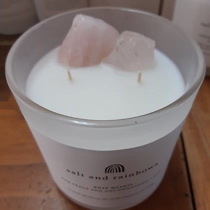 CANDLE WITH CRYSTALS LIME COCONUT