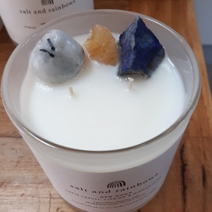 CANDLE WITH CRYSTALS SUNSHINE AND HAPPINESS