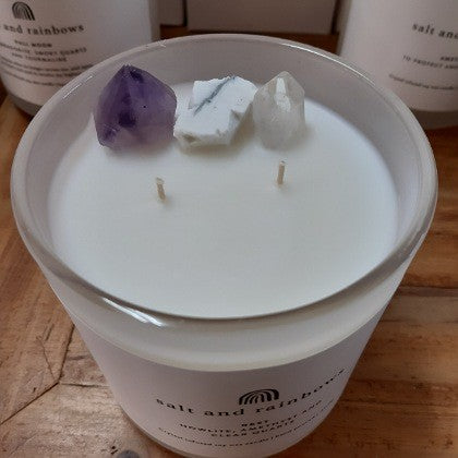 CANDLE WITH CRYSTALS DRIFTWOOD