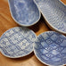 WONKI WARE CERAMIC SALSA DISH BLUE LACE