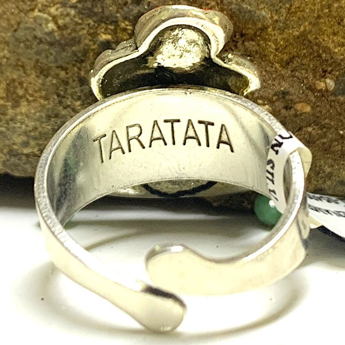 RING ENAMELLED GIRL ON SILVER