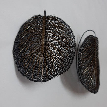 MILENA ZU COPPER ON BRASS LEAF HOOK EARRINGS