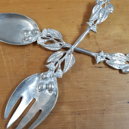AUSTRALIAN MADE SILVER PEWTER SALAD SERVERS