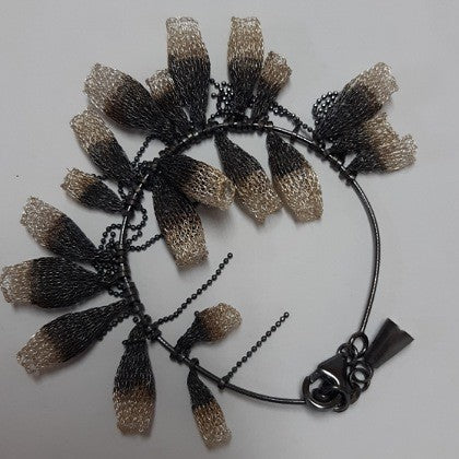 MILENA ZU GUMNUT BRACELET BRASS PLATED SILVER OXIDISED