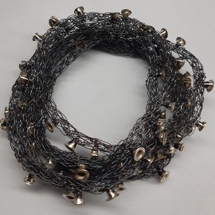 MILENA ZU SET 6 CROCHETED BANGLES WITH TINY BELLS