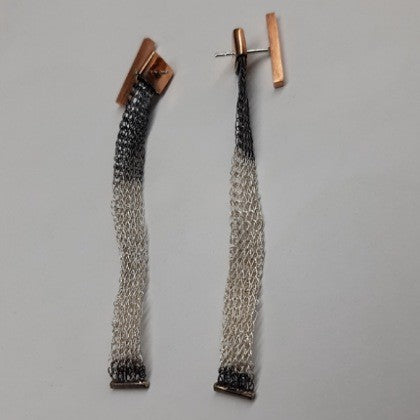 MILENA ZU CROCHETED STEEL STUD EARRINGS