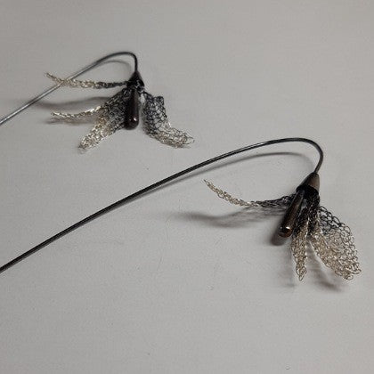 WOVEN MESHFLOWER HOOK EARRINGS