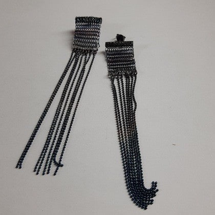 WOVEN MESH CHAIN EARRINGS