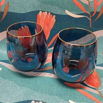 GLASS TUMBLERS SET OF 2