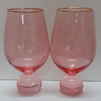 PINK WINE GLASSES SET 2