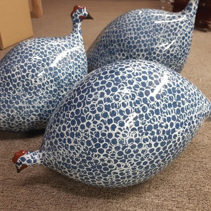 CERAMIC GUINEA FOWL BLUE