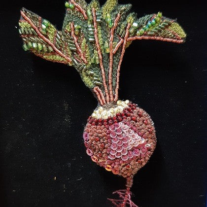 HAND EMBROIDERED BEADED SEQUINED BROOCH