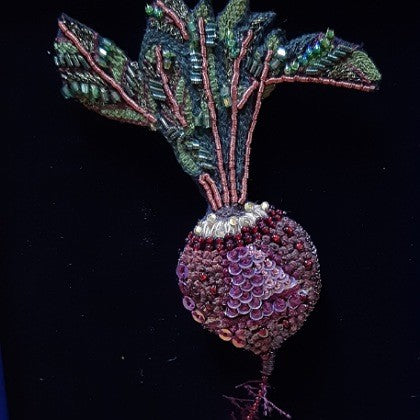 HAND EMBROIDERED BEADED SEQUINED BROOCH