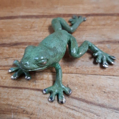PETE SMIT BRONZE DAINTY GREEN TREE FROG FIGURINE