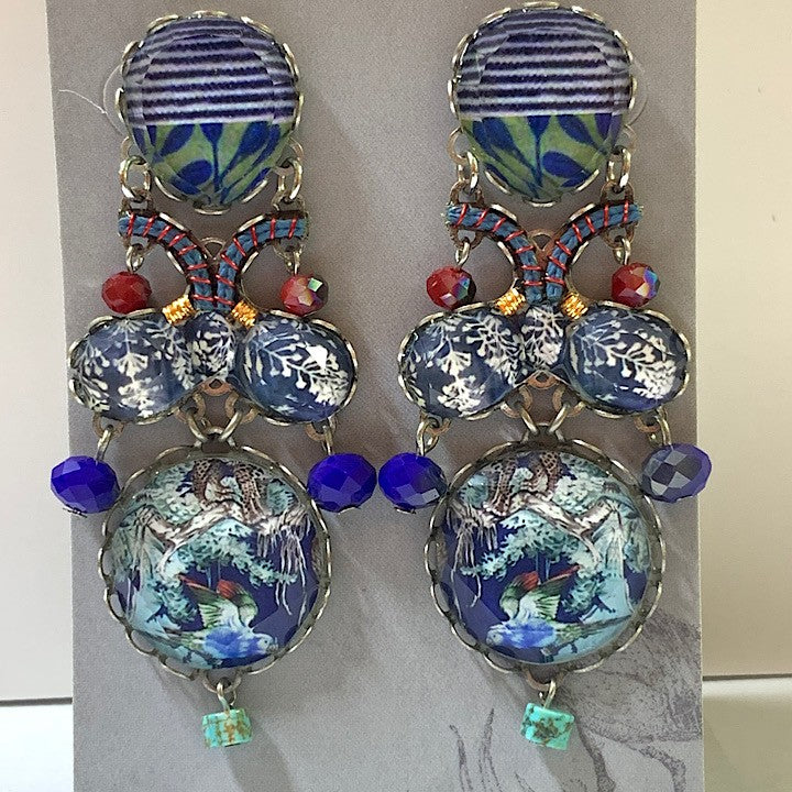 AYALBAR EARRINGS BLUE STRIPE