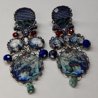 AYALBAR EARRINGS BLUE STRIPE