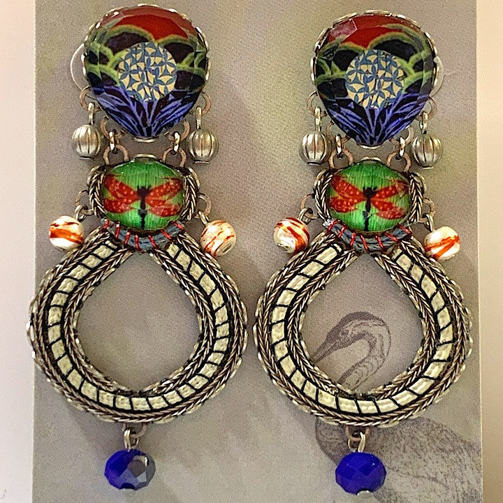 AYALBAR EARRINGS RED GREEN