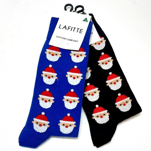 COTTON SOCKS BLUE SANTA 6 - 11