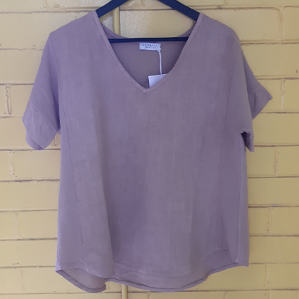 PUROLINO LINEN TOP V NECK