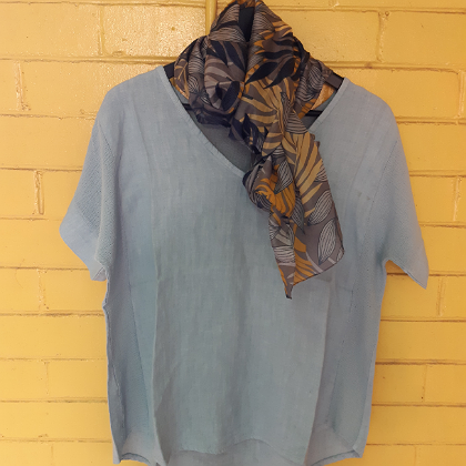 PUROLINO LINEN TOP V NECK