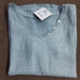 PUROLINO LINEN TOP V NECK BUTTON DECOR