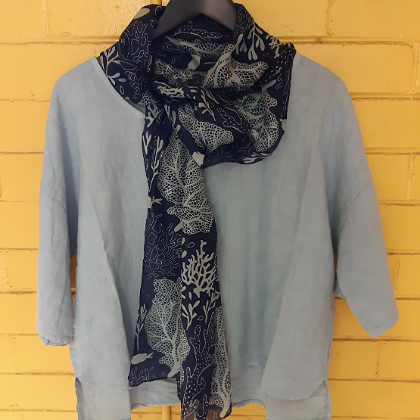 PUROLINO LINEN TOP ROUND NECK