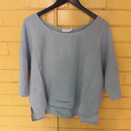 PUROLINO LINEN TOP ROUND NECK