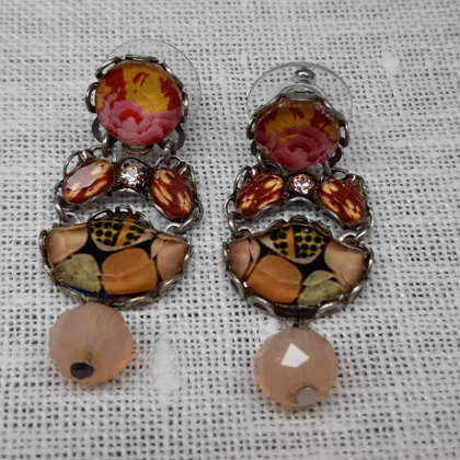 AYALABAR EARRINGS YELLOW PINK PEACH