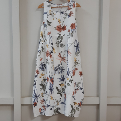 PUROLIN0 FLORAL LINEN DRESS