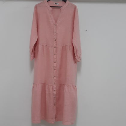 PUROLINO ROSE CORAL LINEN DRESS