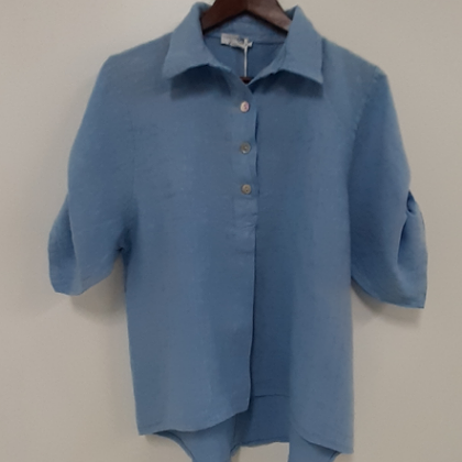 PUROLINO BLUE LINEN SHIRT