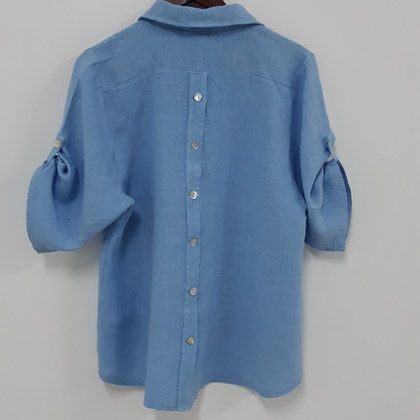 PUROLINO BLUE LINEN SHIRT