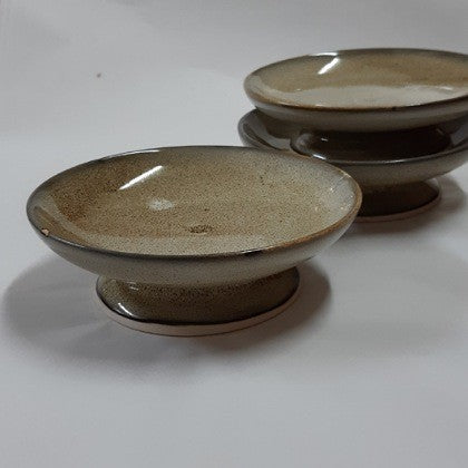 CERAMIC OSTRICH SHELL PATTERNED TAPAS BOWL