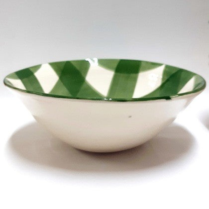 GREEN GINGHAM PASTA BOWL