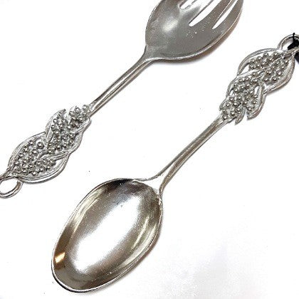 AUSTRALIAN MADE SILVER PEWTER SALAD SERVERS