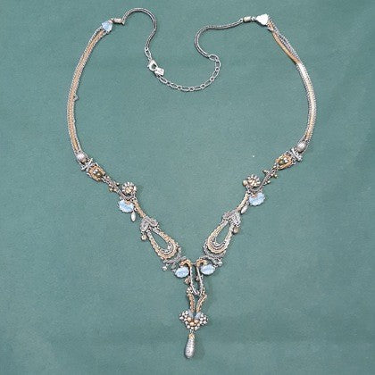 AYALABAR NECKLACE LONG DECORATIVE GOLD BLUE