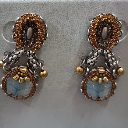 AYALABAR EARRINGS GOLD SILVER BLUE