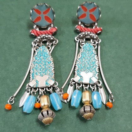 AYALABAR EARRINGS LONG PINK BLUE