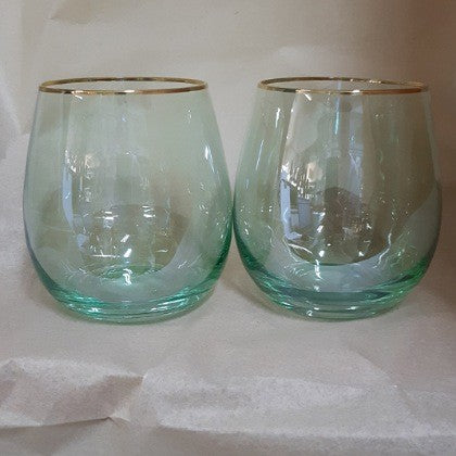 GLASS TUMBLERS SET OF 2