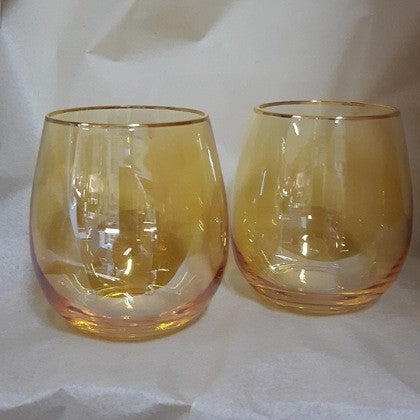 GLASS TUMBLERS SET OF 2