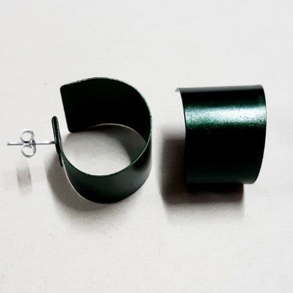 METALIC GREEN METAL SPIRAL EARRINGS BRAZIL