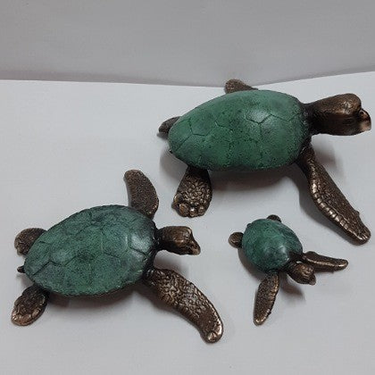 BRONZE FIGURINE BY PETE SMIT GREEN SHELLED TURTLE