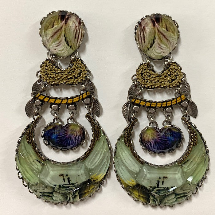 AYALABAR EARRINGS MINT ON MAUVE BEAUTY