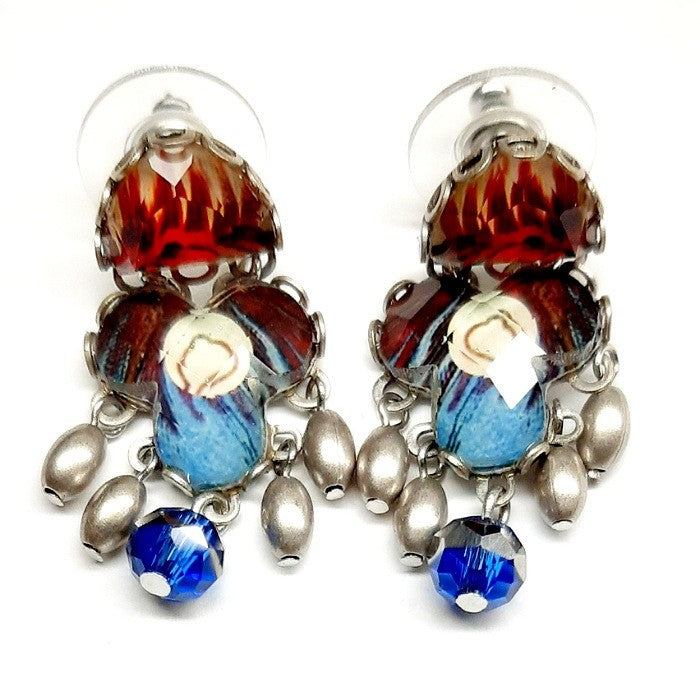 AYALABAR EARRINGS RED DENIM
