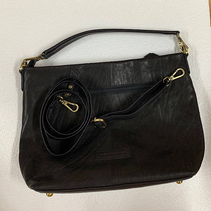 LEATHER HAND BAG BLACK SHOULDER